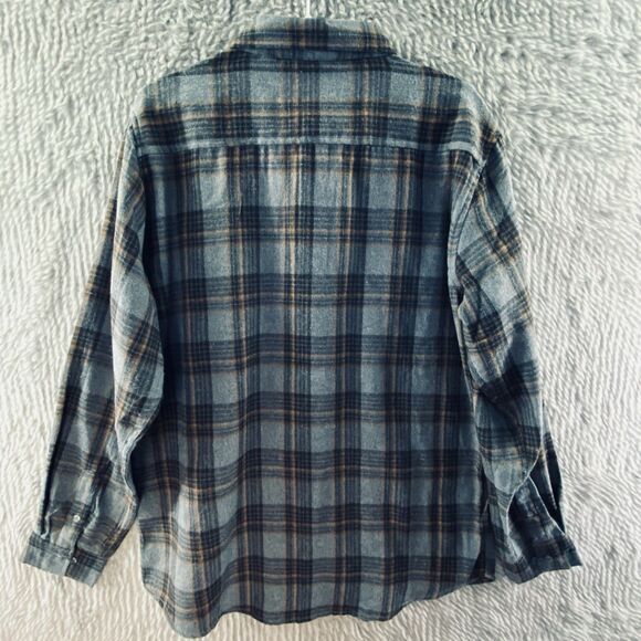 Molokai Surf Co Men's M Medium Blue Black Plaid Flannel Button Up Shirt - Picture 2 of 16